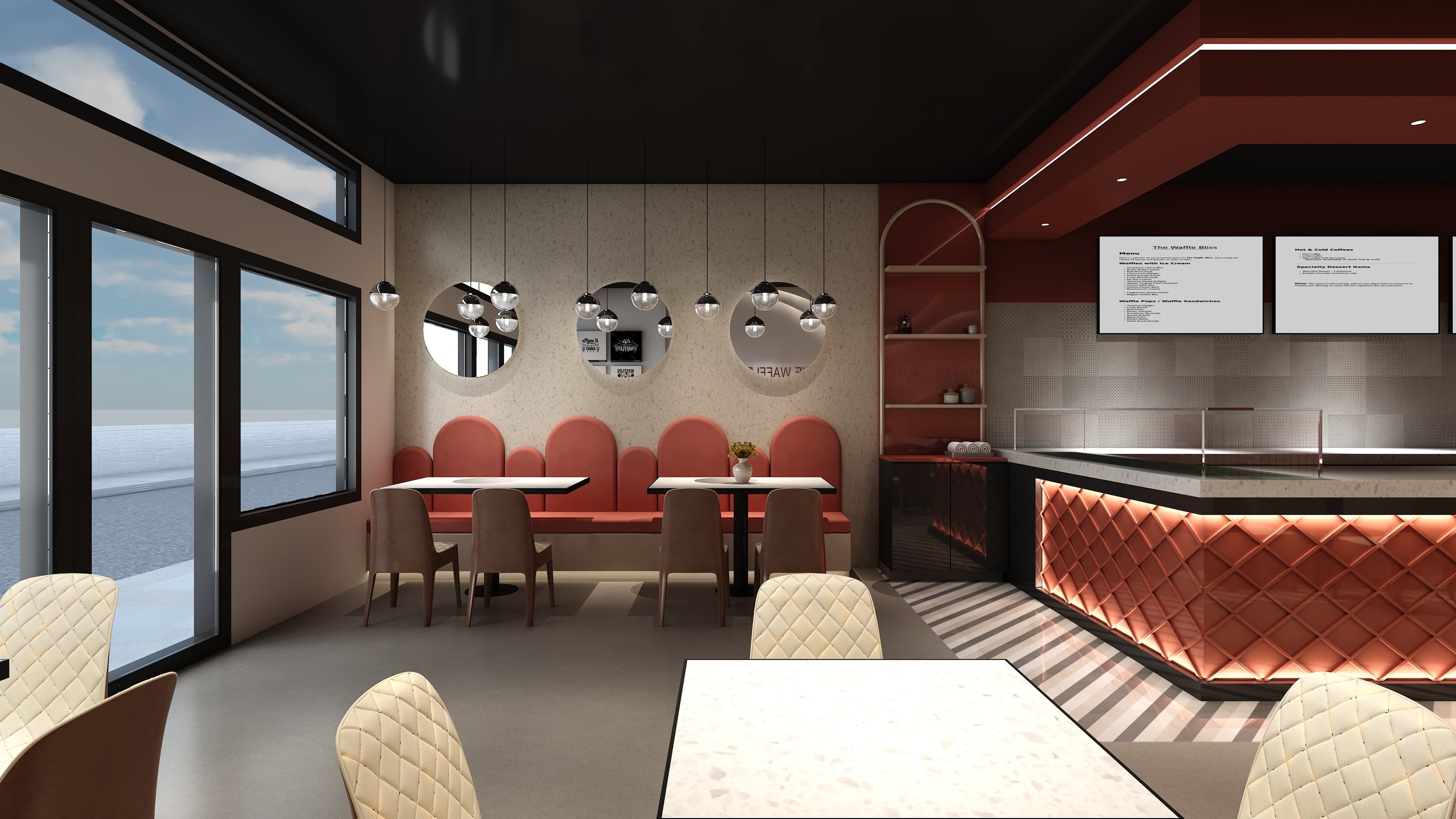 The Waffle Bliss — Restaurants interior design in Surrey, BC by Theia Design Studio — photo 3