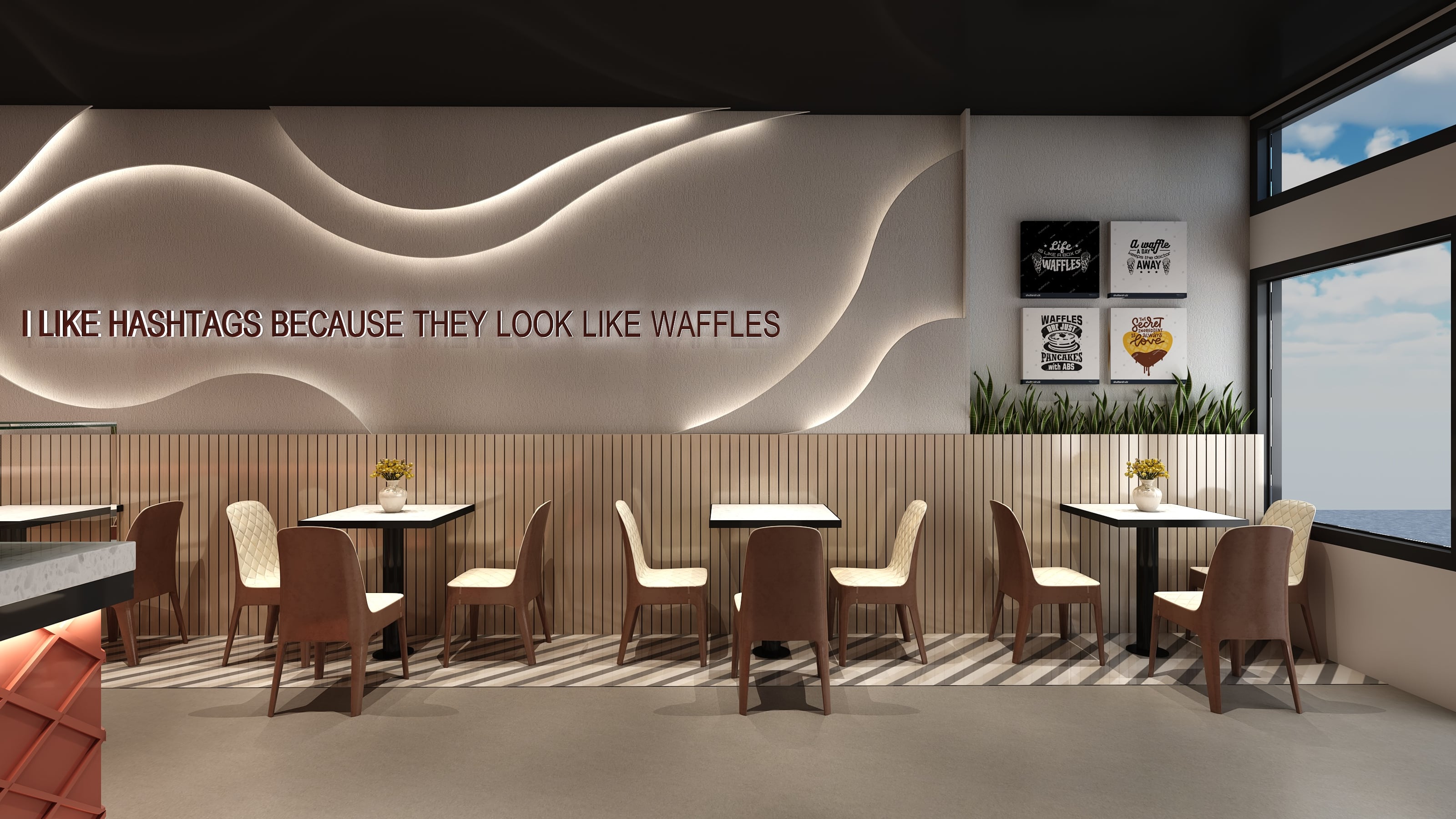 The Waffle Bliss — Restaurants interior design in Surrey, BC by Theia Design Studio — photo 6