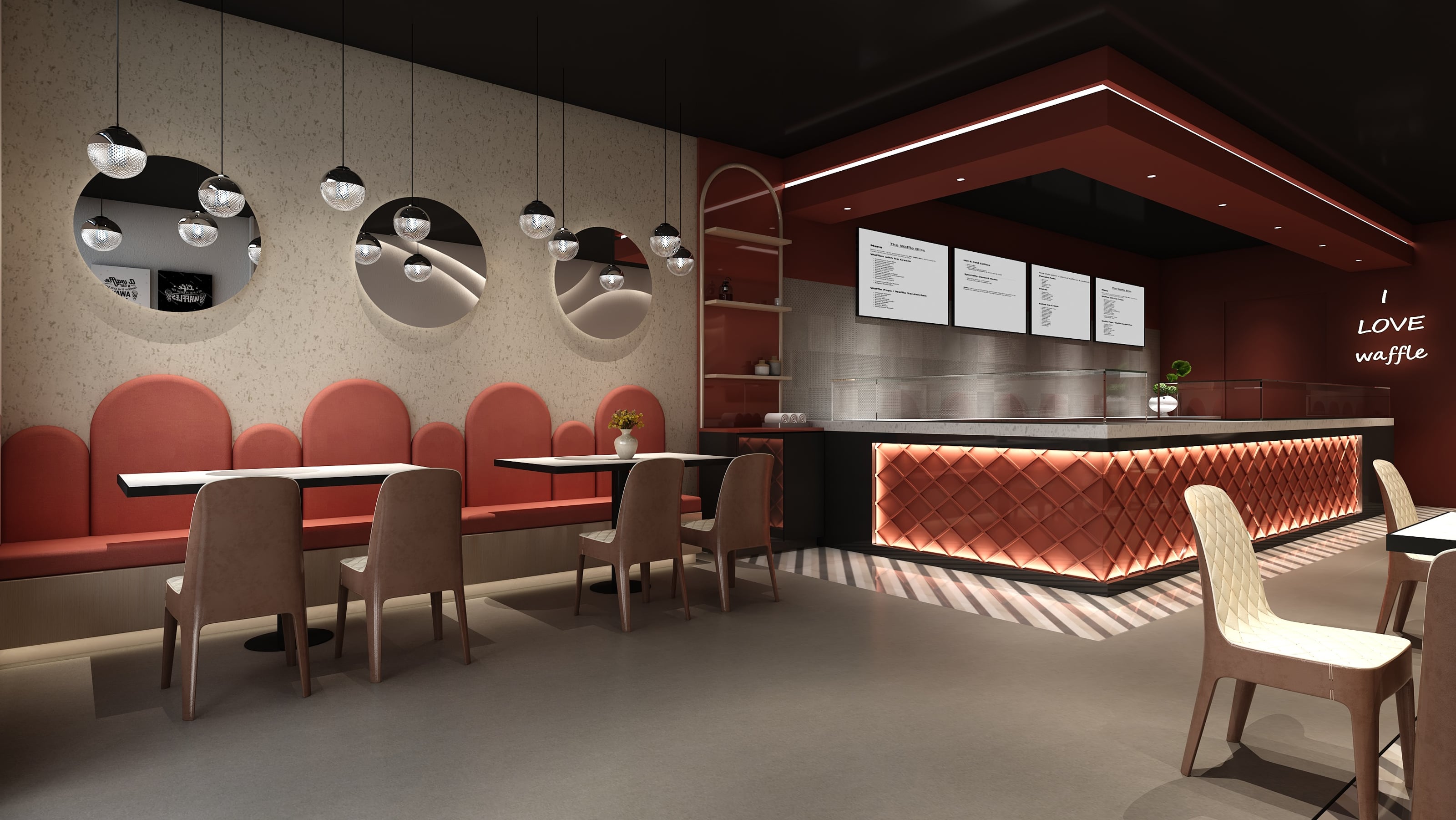 The Waffle Bliss — Restaurants interior design in Surrey, BC by Theia Design Studio