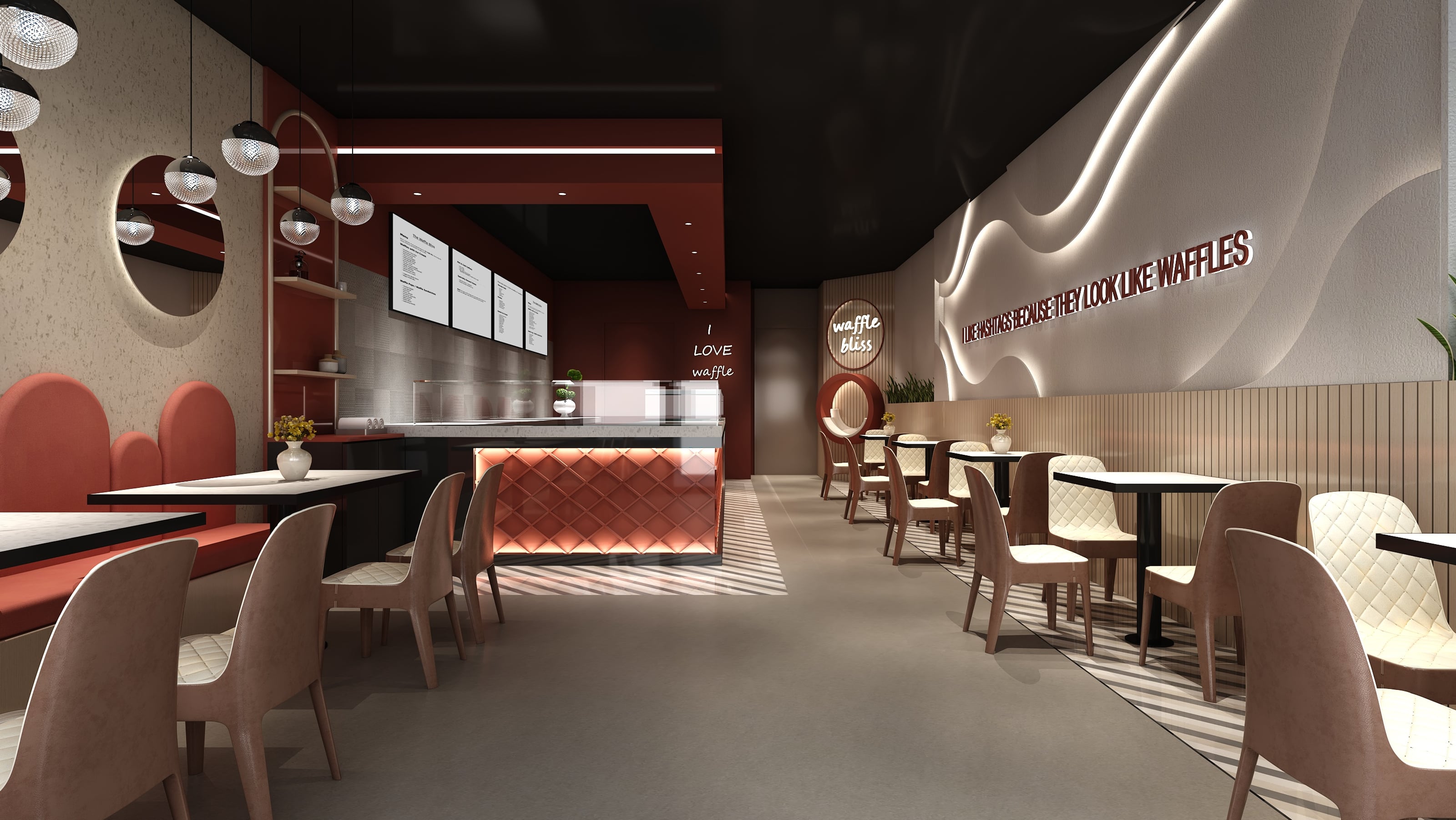 The Waffle Bliss — Restaurants interior design in Surrey, BC by Theia Design Studio — photo 4